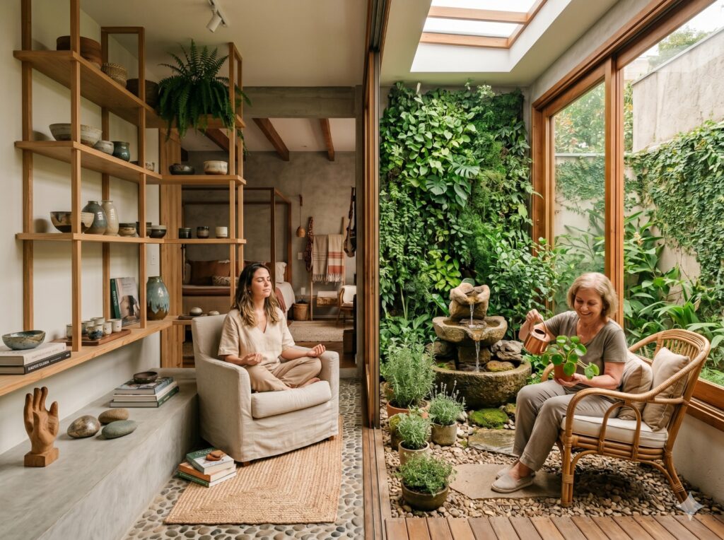Como integrar o verde dentro de casa, mesmo em terrenos pequenos
