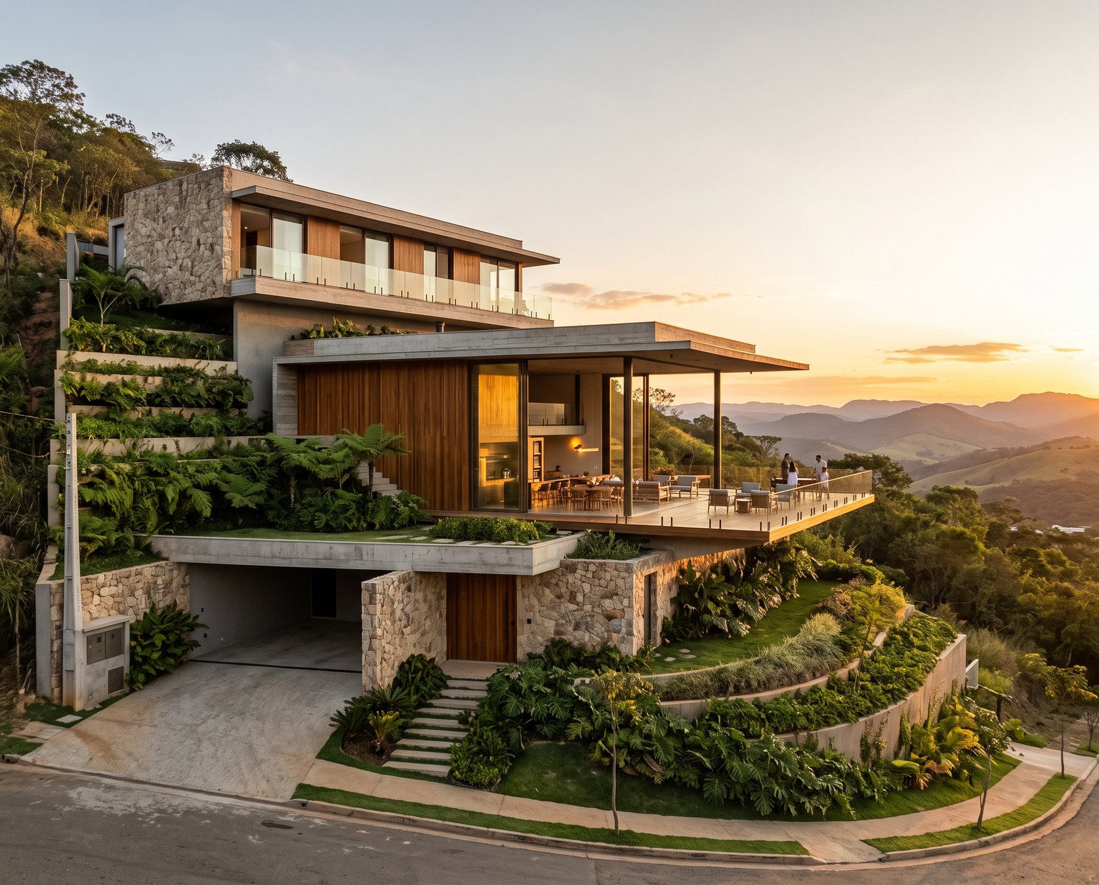 casa em terrenos em aclive